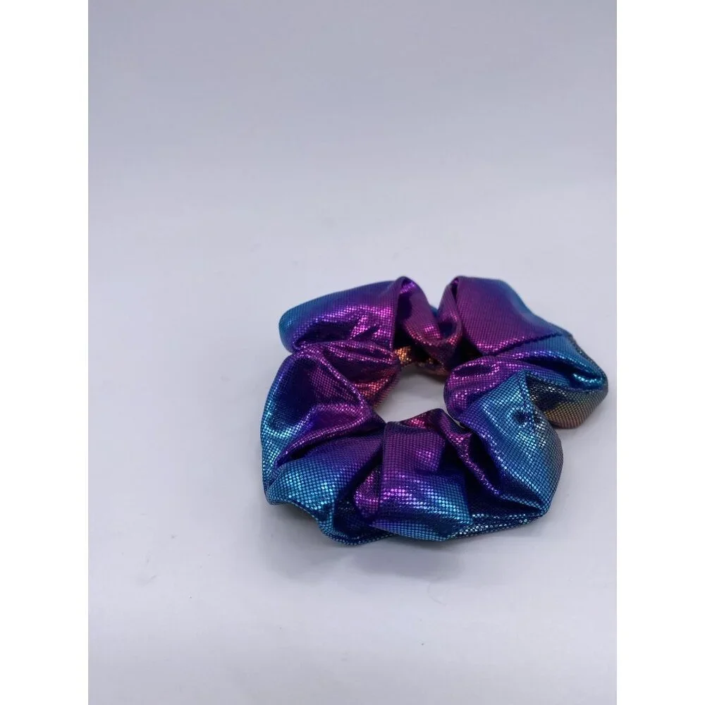 Hues Hair Scrunchie Shiny Multicolor Cloth Fabric 2 Pcs Women's Girls Elastic‎